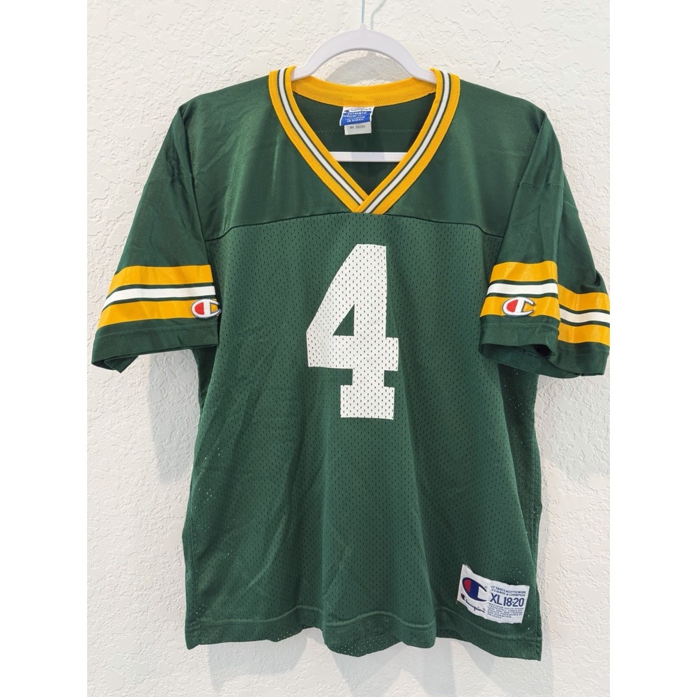 Green Bay Packers Vintage Champion Brett Favre #4 NFL Football Youth XL Jersey